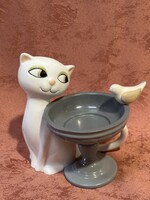 Partylite kerámia cica alakú mécsestartó,dísztárgy, cica,cicás, macska
