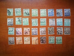 Magyarország 1920-24 Arató 31 db pecsételt , 3-as lyukkal A