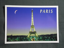 Képeslap,Franciaország,Párizs,Eiffel torony,városi látkép,részlet,1990-