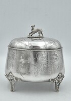 Bécsi, szecessziós ezüst cukordoboz (286 g)