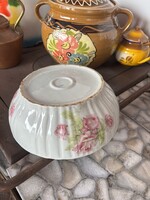 Pogácsástál Gyönyörű Zsolnay rózsás  porcelán pogácsás tál pörköltes levesestál nosztalgia darab