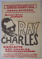 ORI. Erkel Színház Villamosplakát (1971.Okt.18) Ray Charles,Raeletts,Norman Granz