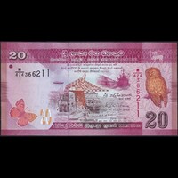 Sri Lanka 20 Rupees 2016 P-123d UNC