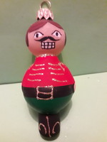 Gyönyörű extra üveg figurális diótörő katona karácsonyfadísz hibátlan kézimunka