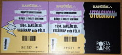 Repülők zenekar, búcsúkoncert belépőjegy, "Utolshow", 1994.I.30