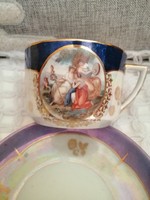 Antik csodálatos jelenetes teás csésze
