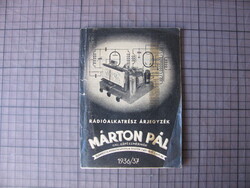 Márton Pál rádióalkatrész árjegyzék, 1936/37