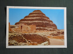 Képeslap,Egyiptom,Szakkara,Zoser király lépcsős piramisa látkép,részlet,1990-
