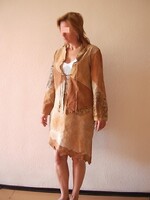 Exkluzív Native American velúr bőr ruha