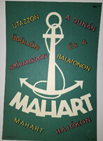 Mahart (Hétköznap is üdüljön, szórakozzon) Mahart Hajókonm FILO jelzéssek 1950-es évek villamosplaká