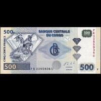 Kongó 500 Francs 2013 P-96B UNC