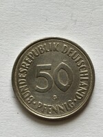 Németország, német 50 pfennig érme,1950