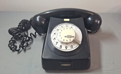 Retro fekete asztali tárcsás telefon CB76 Magyar Posta