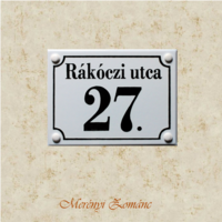 Tűzzománc házszám tábla, egyedi, megrendelésre.