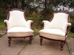 Bécsi barokk fotel pár. Felújított, kárpit nélkül, 19. század vége.