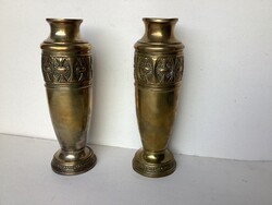 Szecessziós réz váza pár .