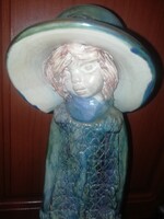 Kovács Éva kerámia Kalapos hölgy  36 cm  Sok Aukció és Akciók Vegye Vigye