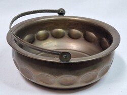 Régi réz szépen megmunkált kínáló tál szép állapotban 15,5 cm. átmérőjű 184 g. súlyú