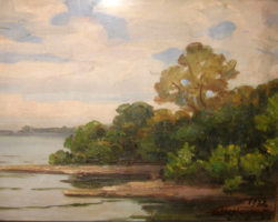 GARANTÁLTAN EREDETI CSODÁS MOLDVAI KRAJNA  JÁNOS / 1975-1945/: VÍZPARTI TÁJ 1930