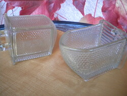 Régi konyhaszekrénybe való fűszeres kisméretű vastagfalú üvegfiók 2 db