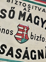 ELSŐ MAGYAR ÁLTALÁNOS BIZTOSÍTÓ TÁRSASÁG tábla, aluminium, régi darab , szép állapotban !