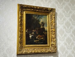 Barokk életkép állatokkal XVIII.század