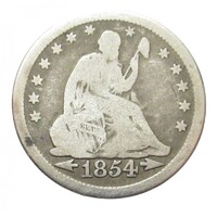 USA,Seated Liberty quarter dollar 1854 VG ezüst 6.220g900