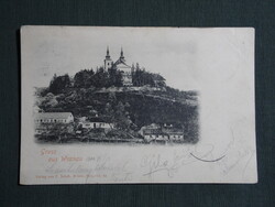 Képeslap,Csehország,Vranov,kostel Narození Panny Marie,Szűz Mária templom látkép,1900-