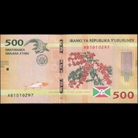 Burundi 500 Francs 2015 P-50 UNC