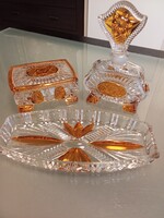 Luxury art deco karl palda bohemia crystal glass toiletry set for the dressing table!