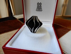 Régi nagyméretű modernista ezüst gyűrű - jelzett, különleges darab!