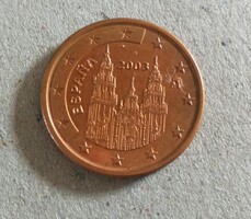 Spanyolország 5 Euro Cent 2003 XF