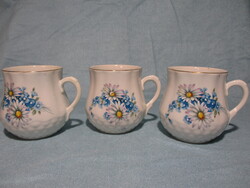 3 db margarétás Zsolnay pocakos bögre