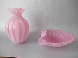 Archimede Seguso: 2 db pink, muránói opálüveg