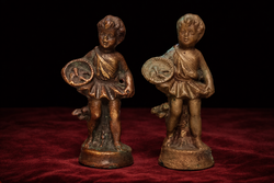 Antik Bronz Figura Párban - Jelzett - NINCS MINIMÁL ÁR !