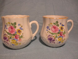 2 db Zsolnay virágcsokros pocakos bögre