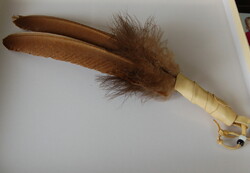 Indián stílusú szertartási füstölő legyező – Kézműves darab