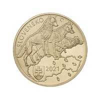 Szlovákia,5 euro 2021 - Szürke farkas UNC réz