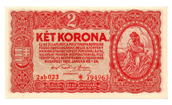 2 Korona Államjegy 1920 ab sorozat aUNC