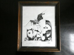 Ismeretlen alkotó ( Schmidt Sándor?) Éjszakai  olvasmány Tusrajz 1996 .