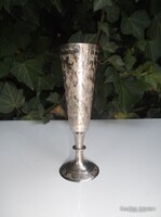 VÁZA - EZÜSTÖZÖTT - GRAVÍROZOTT - ANGOL - 13 x 4 cm - REGGELIZŐ TÁLCÁRA