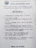 Újpesti hadifoglyok javára tartandó ünnepélyes műsor meghívója 1917.