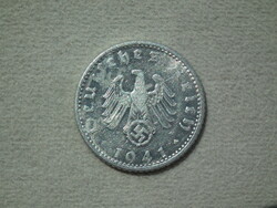 Németország, horogkeresztes birodalmi 50 Pfennig (Reichspfennig), 1941 D