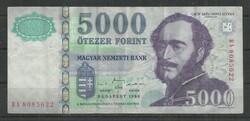 1999.- 5000 forint - használt állapot - BA