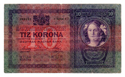 10 Korona Bankjegy 1904 VG