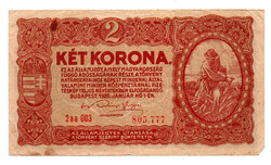 2 Korona Államjegy 1920 aa sorozat F