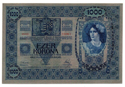 1000 Korona Bankjegy 1902 UNC