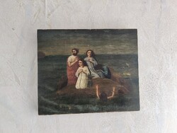 Antik fàra festett Ikon festmény. Ritkaság a téma !