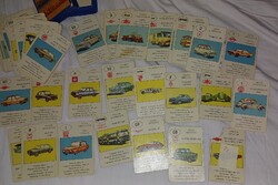 Autós kvartett retró kártyák dobozukban 75 db