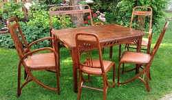 Thonet - Josef Hoffmann Nr. 511 komplett garnitúra, szalon, vagy étkező RITKASÁG!